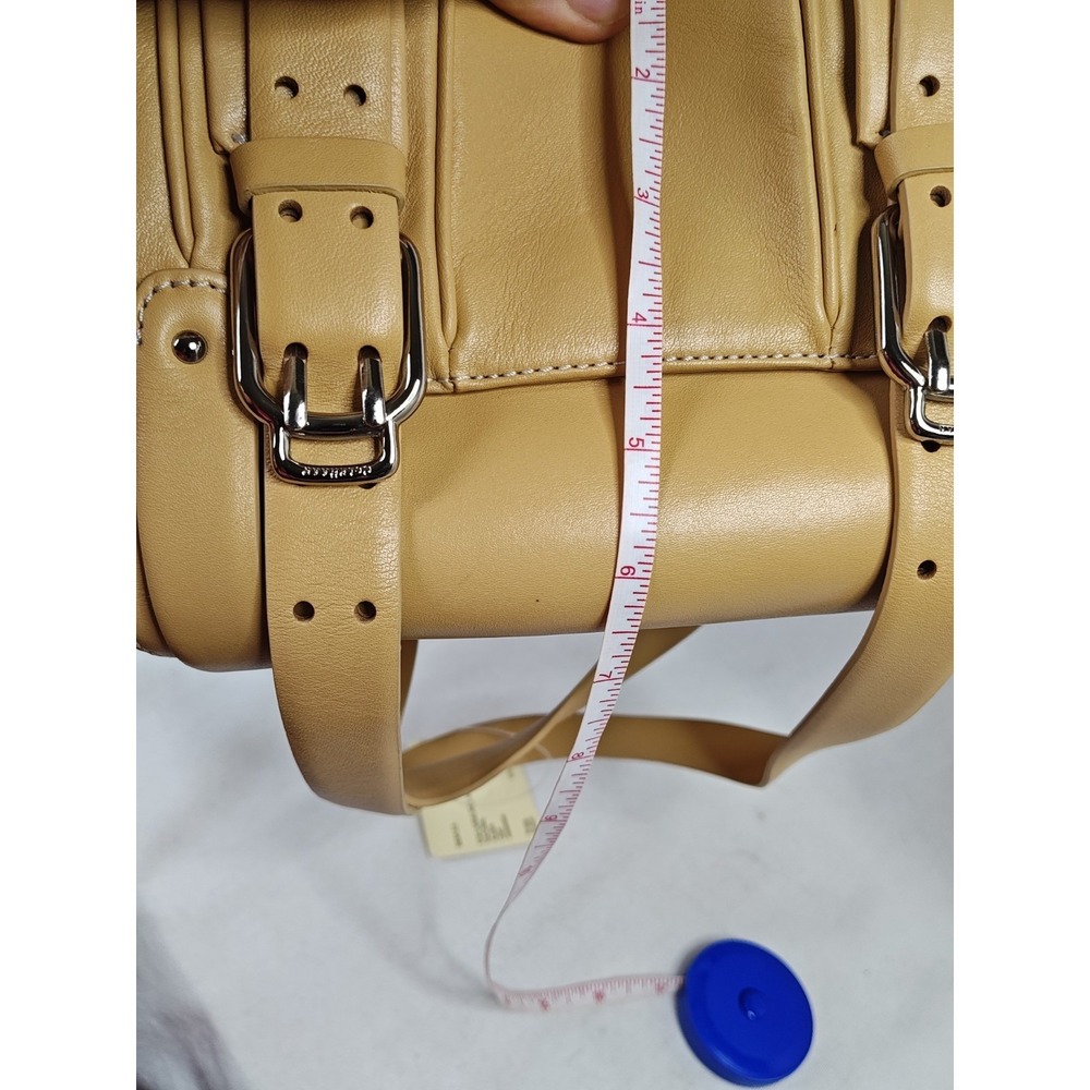 Cole Haan Alexa Natural Cream Leather Large E/W Roll Bag Cylinder Satchel NEW - Picture 15 of 16
